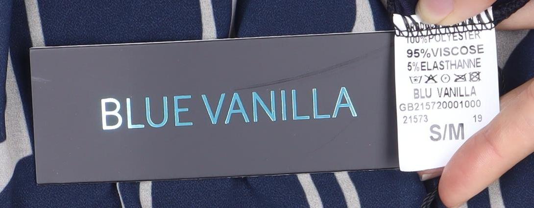 Blue Vanilla Women's Geometric Blouse, S/M, Collared, New