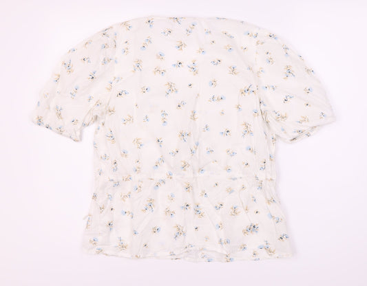 Womens UK Size 10 Kaffe White Wrap Blouse