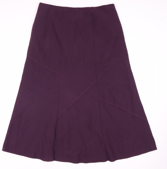 Marks and Spencer Women's Purple Midi Skirt Size 14