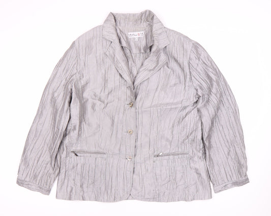 25° Sud B-25 Women's Grey Blazer, Size 18 - Elegant