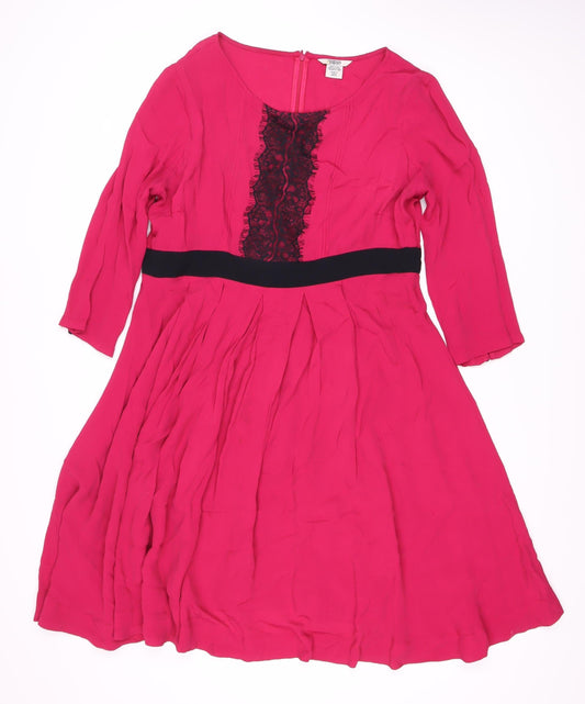 Additional front view of mamas & papas Pink Fit & Flare Dress, size 12