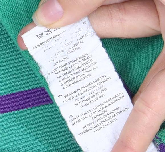 Slazenger Men's Green Striped Polo Shirt M