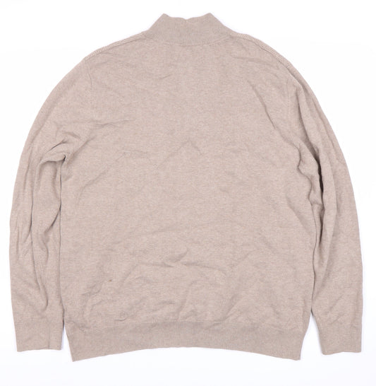 Jasper Conran Men's Beige Full Zip Wool Jumper L