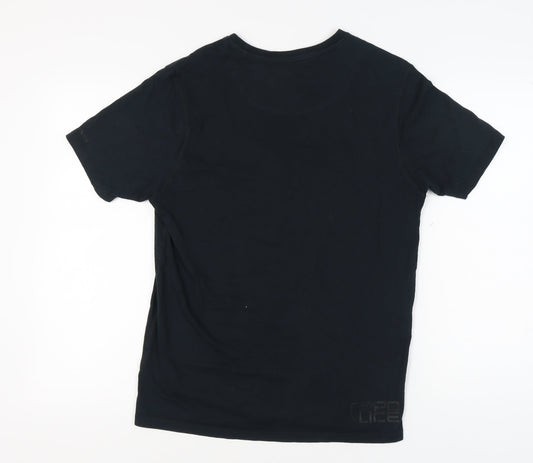 883 Police Men's Black T-Shirt Size 4 Crew Neck Logo