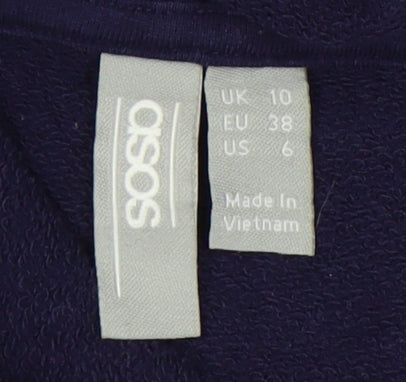 Womens UK Size 10 ASOS Blue Pullover Hoodie