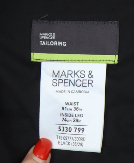 Marks and Spencer Black Men's Trousers Size 36