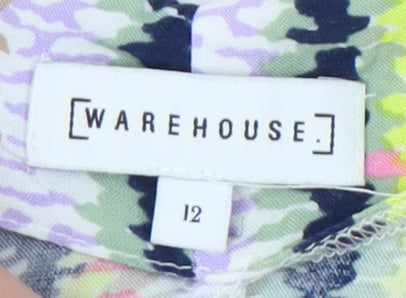 Warehouse Women Multicoloured Viscose Dress Size 12