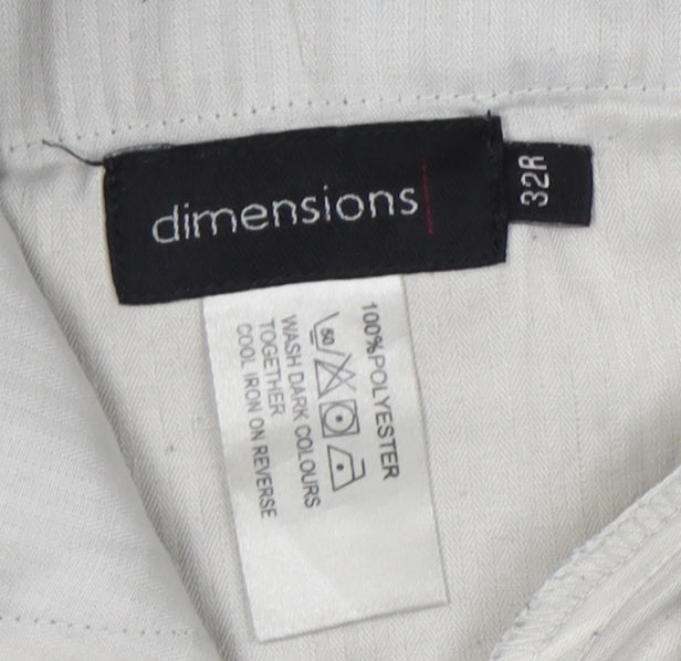 Dimensions Men's Black Trousers, Size 32R, Polyester
