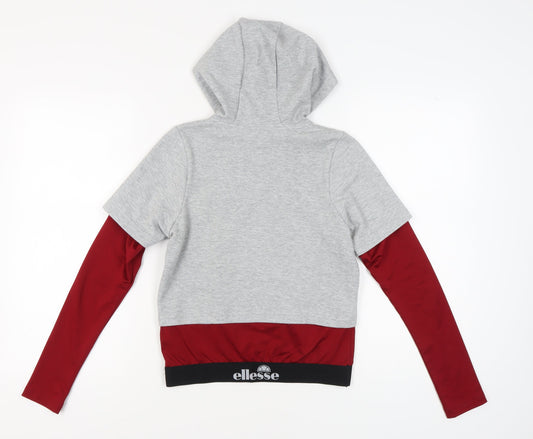 Ellesse Women's Grey Red Hoodie Size 6