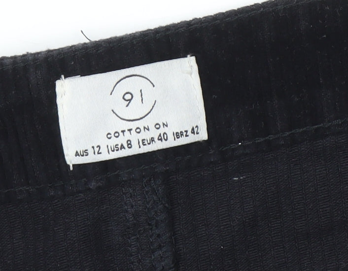 Cotton On Women Black Mini Corduroy Skirt, Size 12
