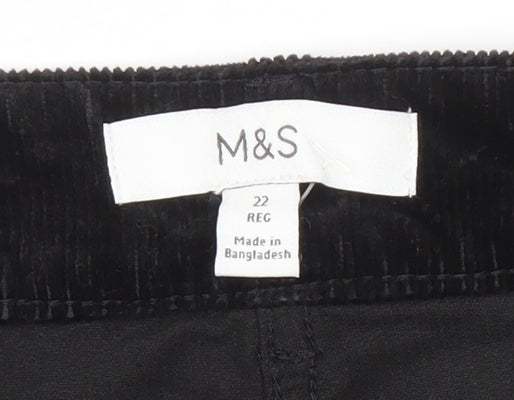 Marks and Spencer Black Pencil Skirt, Size 22, Corduroy