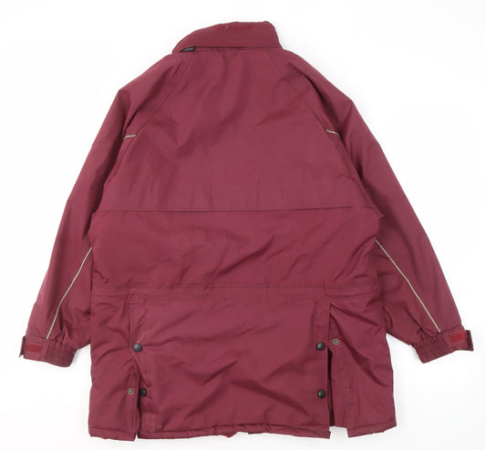 Mens UK Size M No Data Red Parka Coat