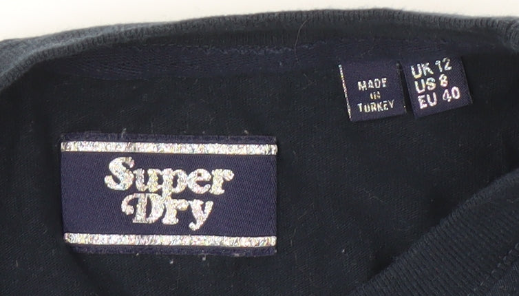 Unisex Adults UK Size 12 Superdry Blue Basic T-Shirt