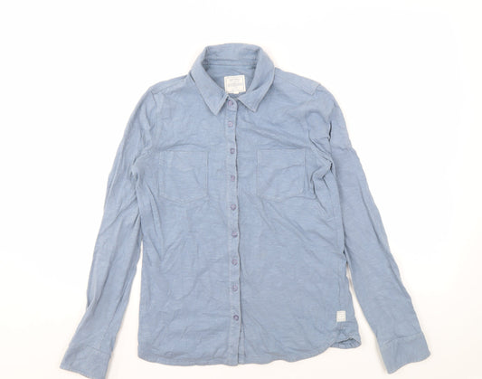 FatFace Women's Blue Button-Up Shirt Size 6