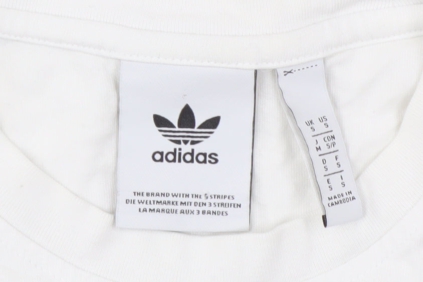 Adidas Men's White Graphic Print T-Shirt Size S
