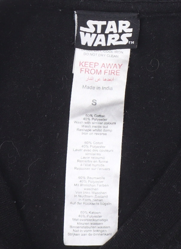 Star Wars Men's Black T-Shirt S Obi-Wan Kenobi Design