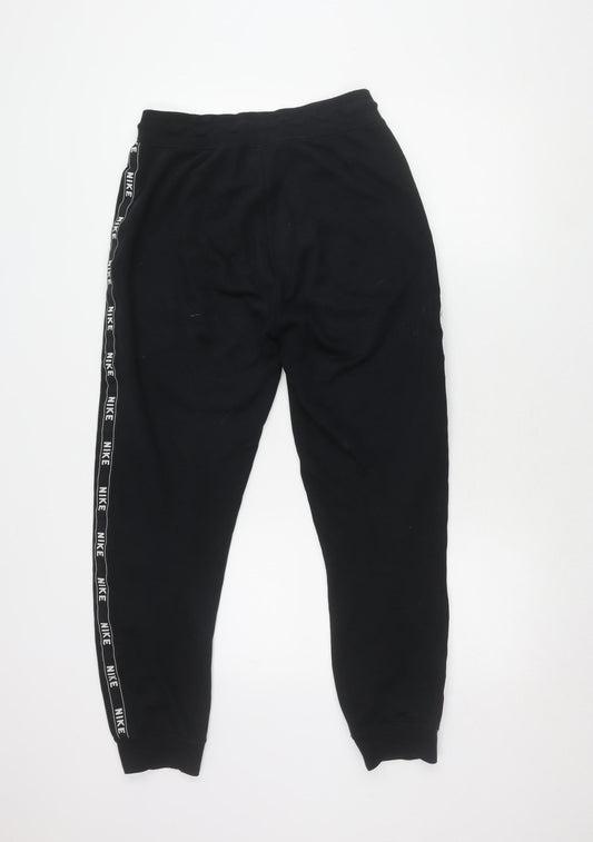 Nike Men's Black Jogger Trousers - Size S, Elastic Waist