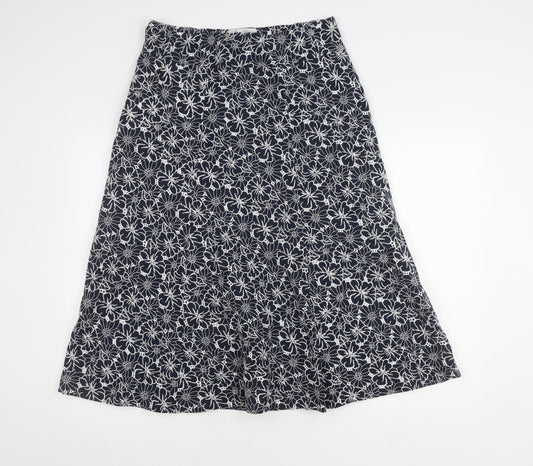 David Nieper Women's White Floral Cotton Skirt Size 14