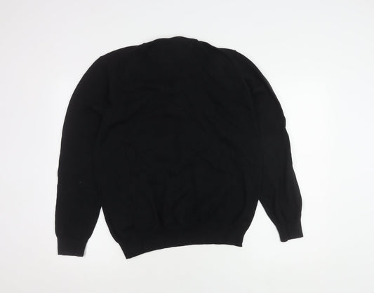 GANT Men's Black V-Neck Pullover Jumper M Casual