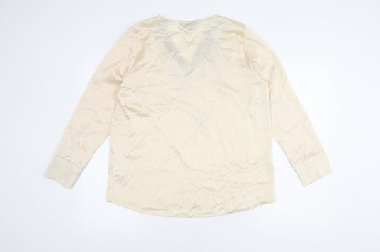 Womens UK Size 14 Lipsy Beige Basic Blouse