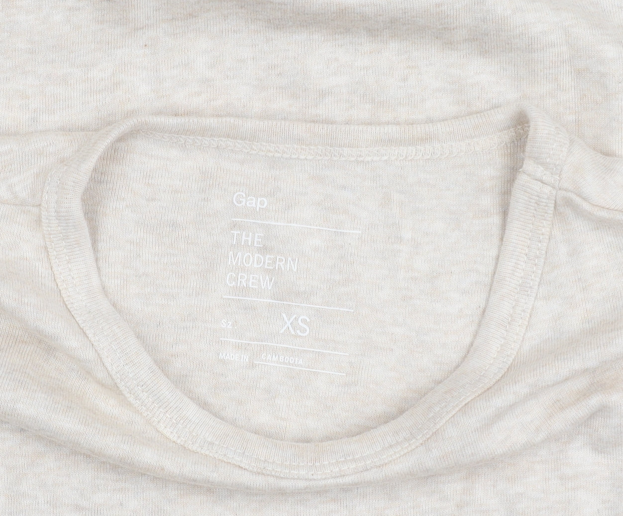 Womens UK Size XS Gap Beige Basic T-Shirt