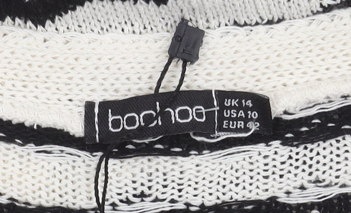 Boohoo Women's Striped Knit Dress, Size 14, Casual