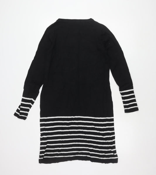 JoJo Maman Bébé Black M Women's Striped Shirt Dress