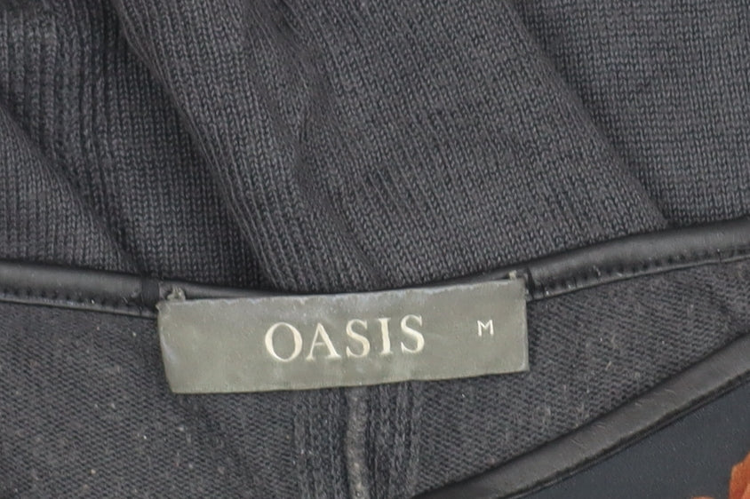 Womens UK Size M Oasis Black Basic Blouse