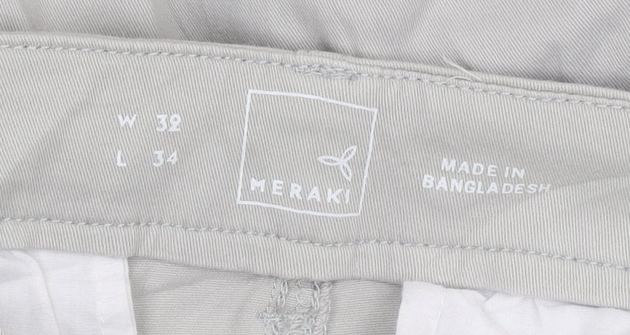 Meraki Men's Grey Cargo Trousers Size 39