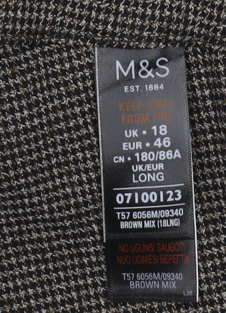 Womens UK Size 18 Marks and Spencer Regular Fit Dress Pants Brown Trousers