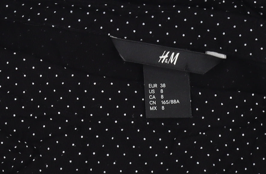 Womens UK Size 10 H&M Black Basic Blouse