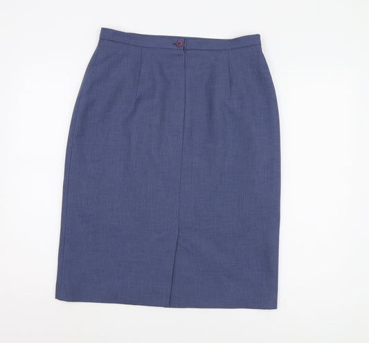 BHS Women's Blue Knee Length Pencil Skirt Size 14