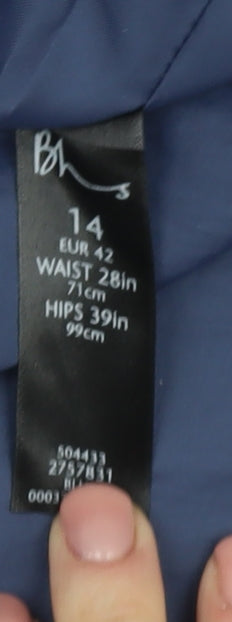 BHS Women's Blue Knee Length Pencil Skirt Size 14