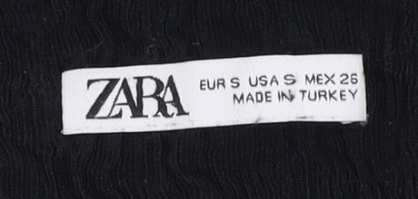 Womens UK Size S Zara Black Basic T-Shirt