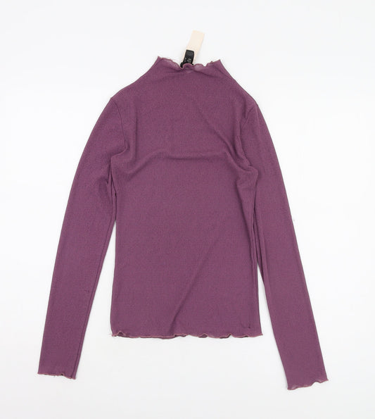 Womens UK Size 10 MNG Purple Basic Blouse