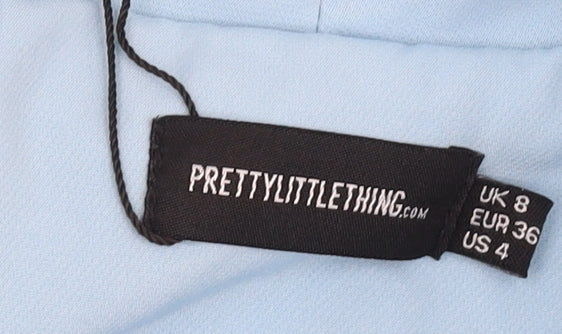 PrettyLittleThing Women's Blue Blazer UK 8 Double-Breasted