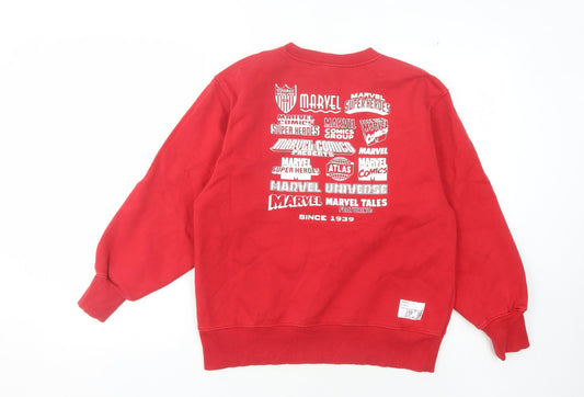 Unisex Adults UK Size S Marvel Red Pullover Sweatshirt