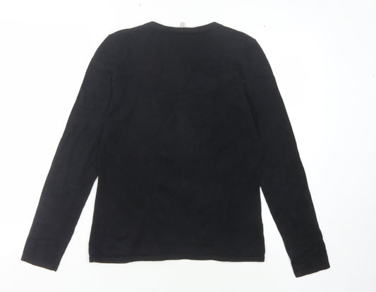 Laura Ashley Women's Black Striped Cardigan Size 14