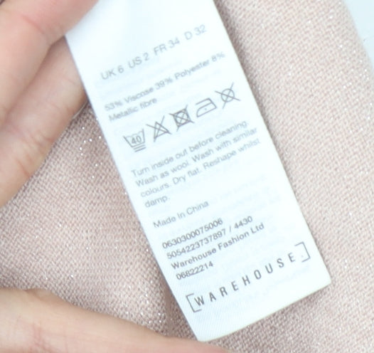 Womens UK Size 6 Warehouse Beige Pullover Jumper