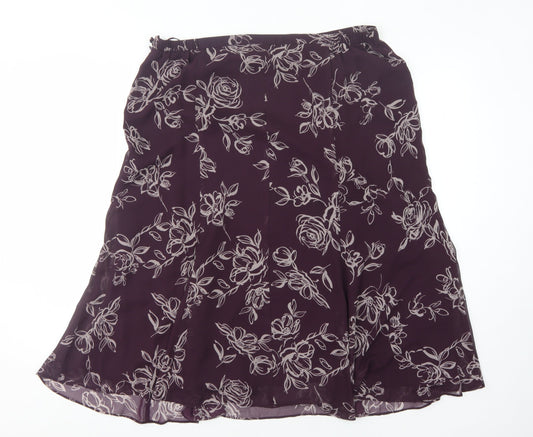 Jacques Vert Women’s Purple Floral Skirt, Size 18