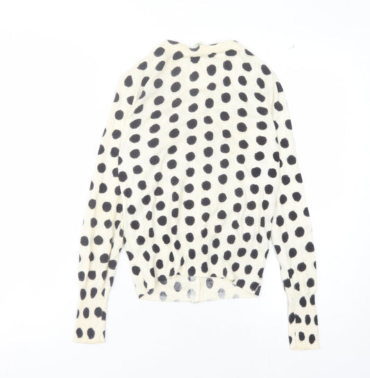 Banana Republic Women's White Polka Dot Cardigan, S