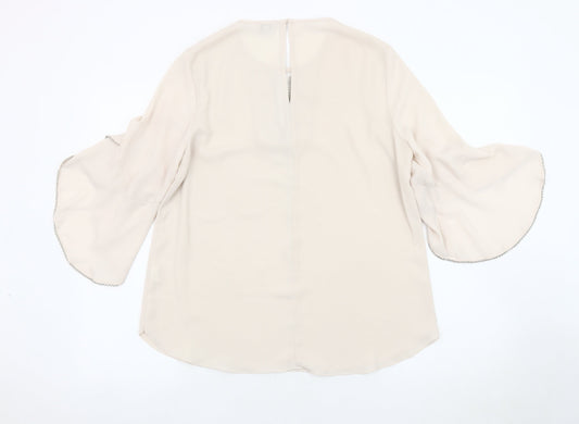 Womens UK Size 12 River Island Beige Basic Blouse