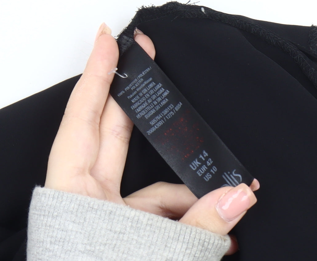 Womens UK Size 14 Wallis Black Basic Blouse