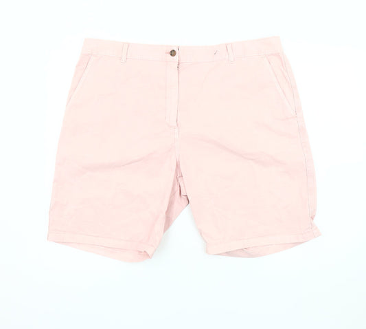 Additional front view of Marks & Spencer unisex pink chino shorts, size 20
