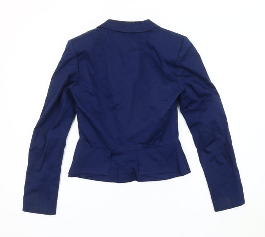 H&M Women's Blue Blazer, Size 6, Single-Breasted