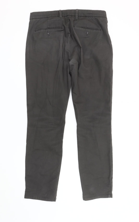 Marks and Spencer Men's Black Chino Trousers, 32 Slim