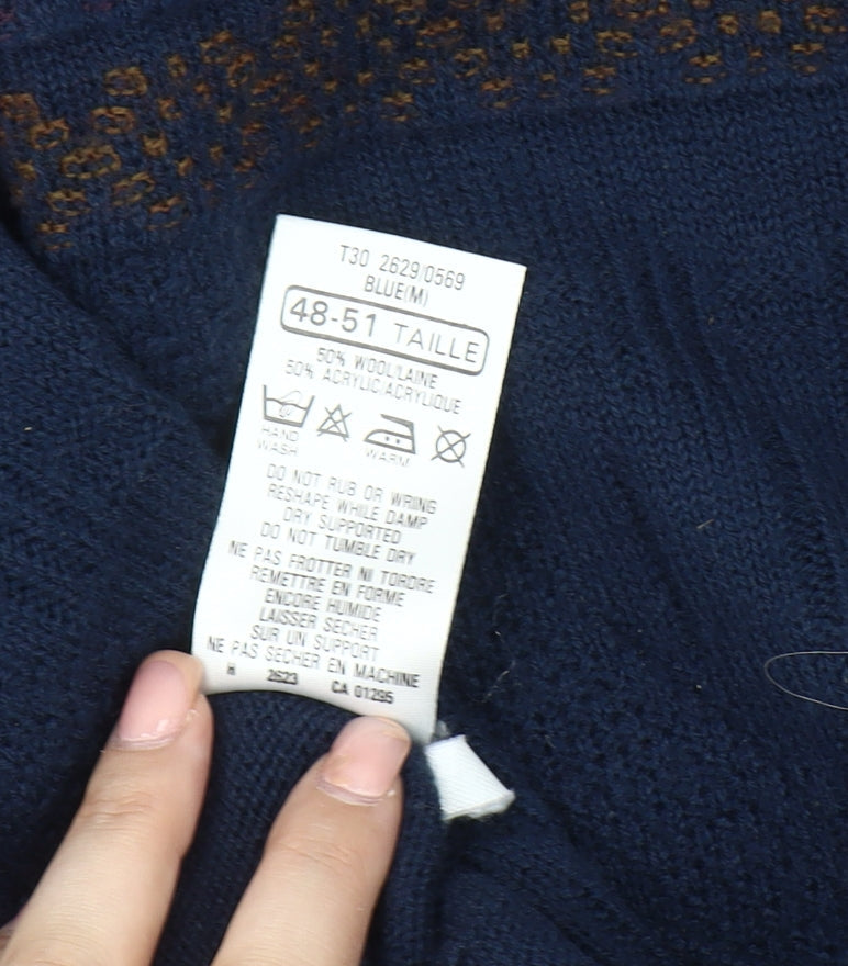 St Michael Men's Blue Wool Blend Pullover Jumper M