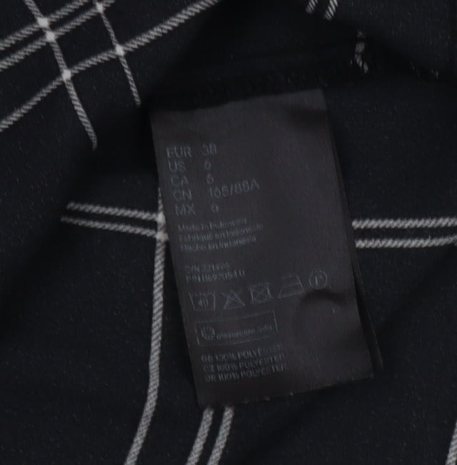 Womens UK Size 10 H&M Black Basic Button-Up