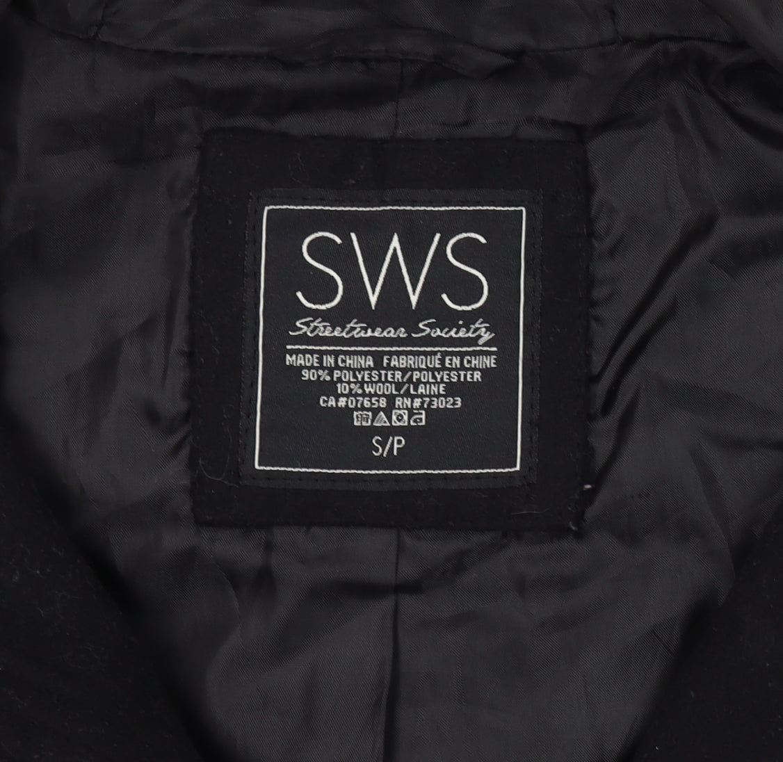 SWS Women's Black Duffle Coat with Hood, Size S