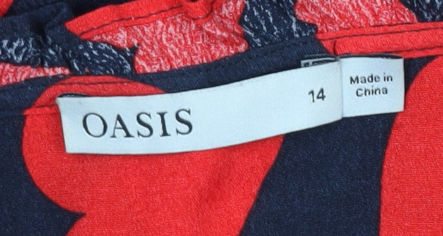 Womens UK Size 14 Oasis Multicoloured Basic Blouse
